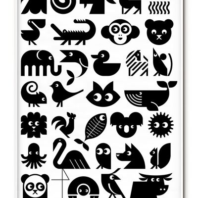 Animal Overview Poster - 21x30 cm