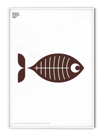 Affiche Poissons Radiographie Animale - 21x30 cm