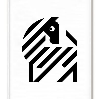 Affiche Animal Zèbre - 21x30 cm