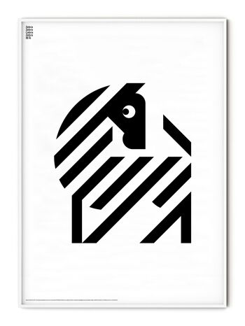 Affiche Animal Zèbre - 21x30 cm