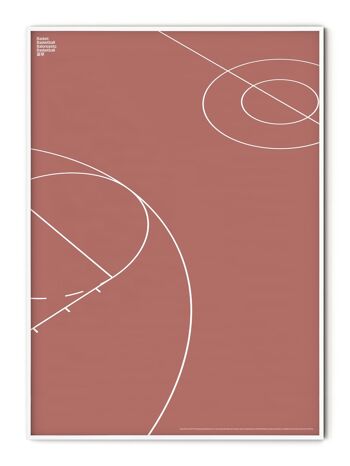 Affiche Détail Terrain de Basket Sport - 21x30 cm
