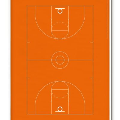 Affiche du terrain de basket-ball sportif - 21x30 cm