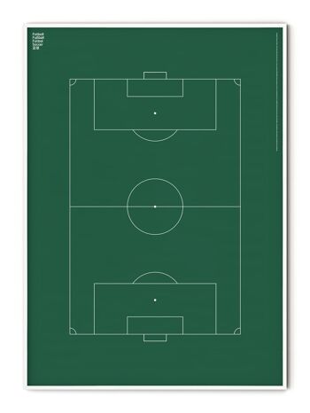 Affiche de terrain de football sportif - 21x30 cm