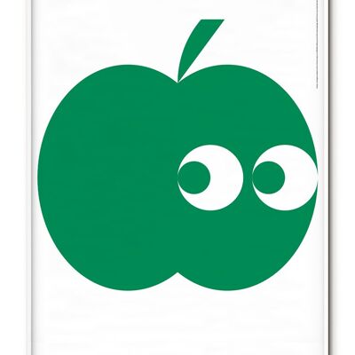 Übersetztes grünes Poster (Apfel) - 21x30 cm