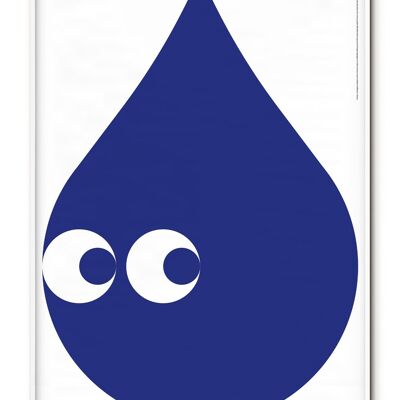 Übersetztes blaues Poster (Wasser) - 21x30 cm
