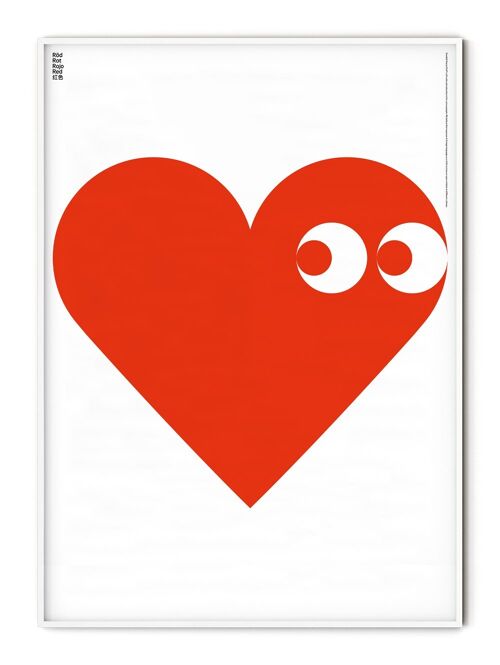 Translated Red Poster (Heart) - 21x30 cm