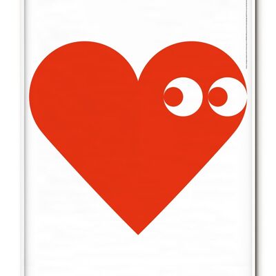 Translated Red Poster (Heart) - 21x30 cm