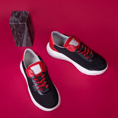 DEBUT sneakers nere e rosse