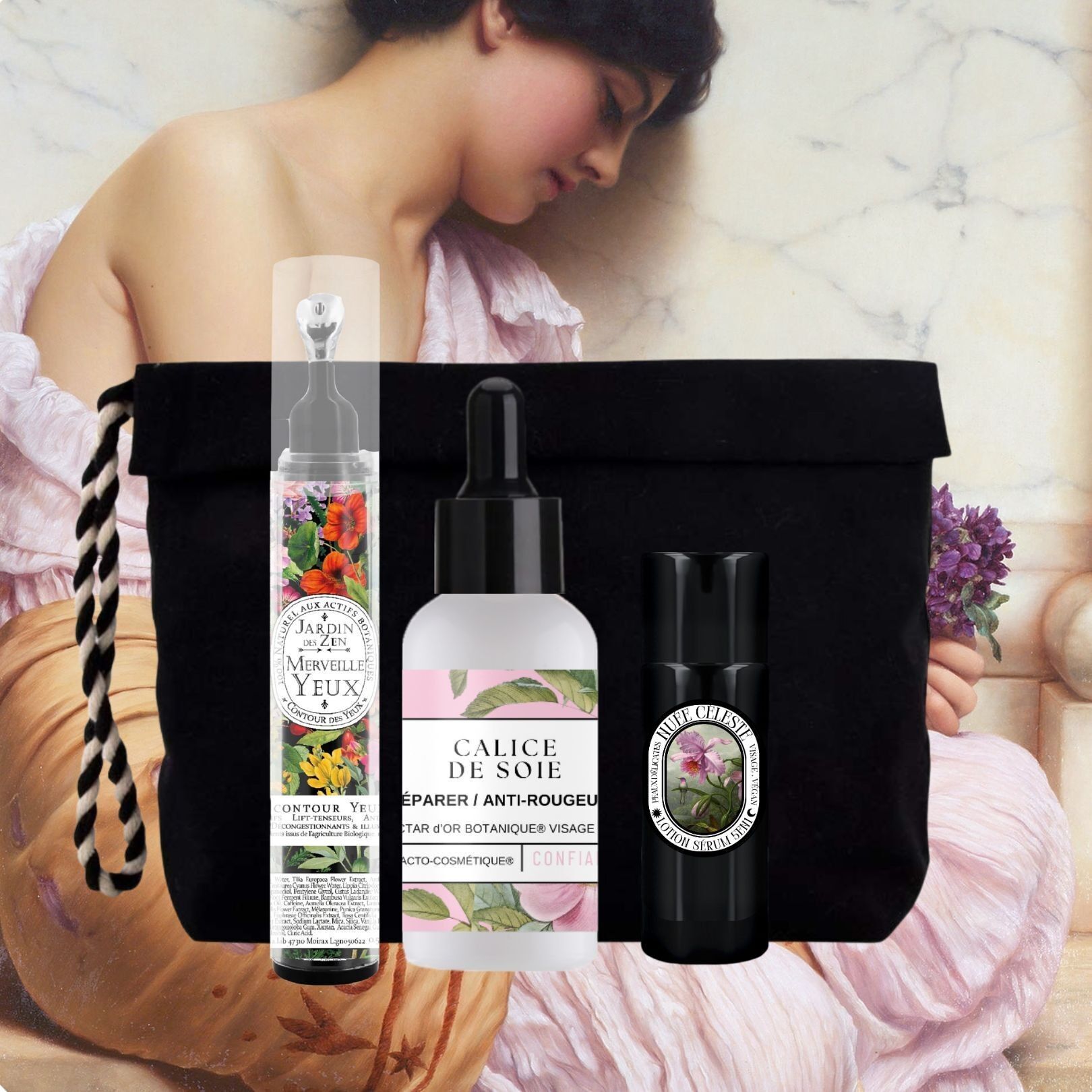 Delicato set regalo: Botanical Gold Nectar® Silk Chalice e crema contorno occhi