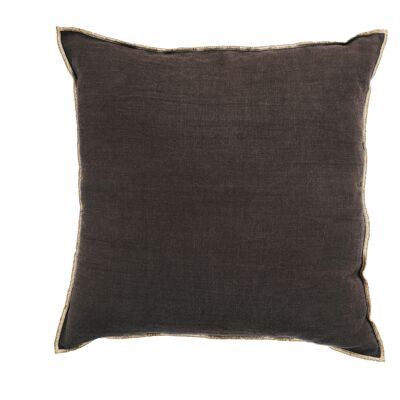 Cushion charcoal black 45x45cm 100% Washed Linen Apotheca