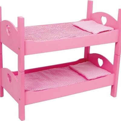 Bunk bed for dolls pink