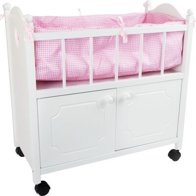 Doll's bed with cupboard