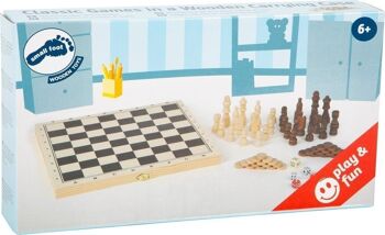 Jeux classiques 3 en 1 dans un coffret en bois 3