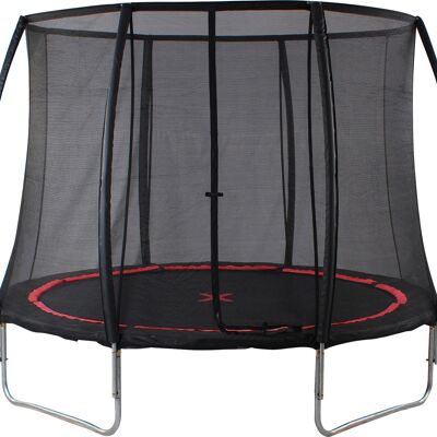 Trampoline Spider noir avec filet de sécurité