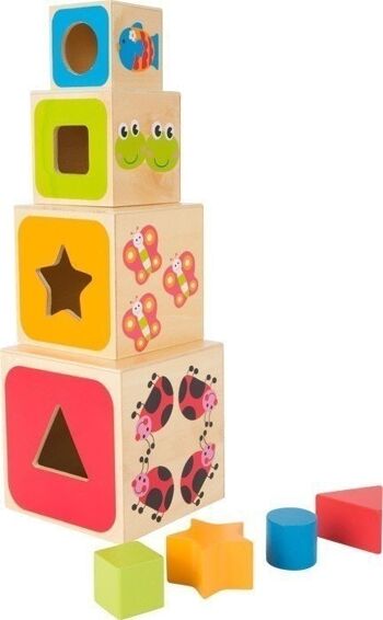 Cube empilable ABC | jeux enfichables | Bois 1