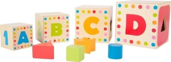 Cube empilable ABC | jeux enfichables | Bois 5