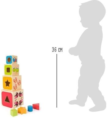 Cube empilable ABC | jeux enfichables | Bois 6