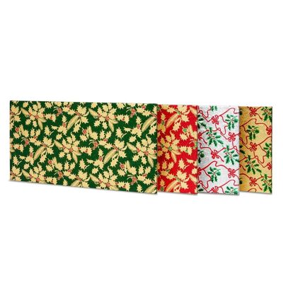 Individuell verpacktes Holly Print Large Yule Log Board Sortiment 10in