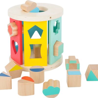Rouleau de jouet en bois cube enfichable | jeux plug-in | Jouets en bois