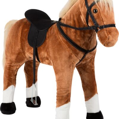Cheval debout avec son, marron | cheval à bascule |