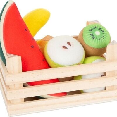 Ensemble de fruits en tissu avec boîte | Magasins généraux | Jouets en bois
