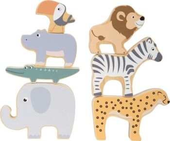 Animaux à empiler "Safari" | Jouets de motricité | Bois 1