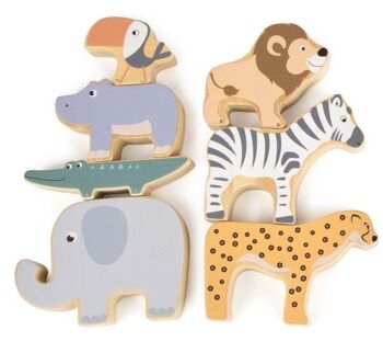 Animaux à empiler "Safari" | Jouets de motricité | Bois 3