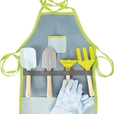 Garden apron with garden tools