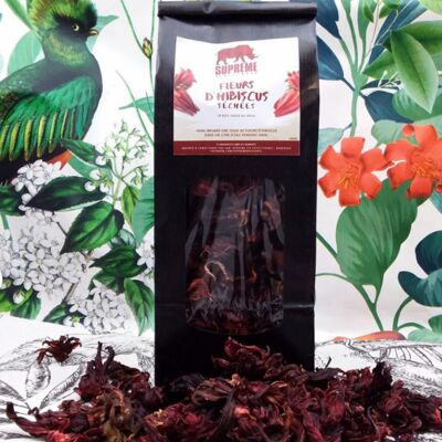 RED DRIED HIBISCUS FLOWERS - 100g - ORGANIC