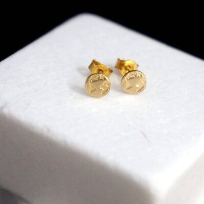 Earth Solid Gold Stud earrings.