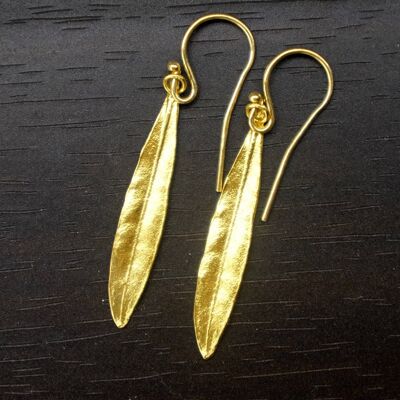 Olive leaf jewelry Earrings in Sterling Silver. Minimalist b x
