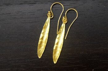 Boucles d'oreilles bijoux feuille d'olivier en argent sterling. Minimaliste b x 1