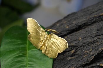 Bague papillon véritable plaquée or en argent sterling. 2