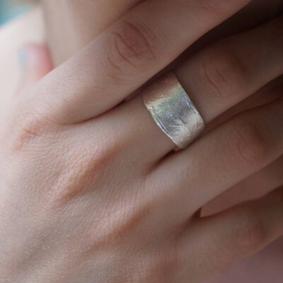 Solid White Gold Ring for Women and men, Olive Leaf Gold Rin