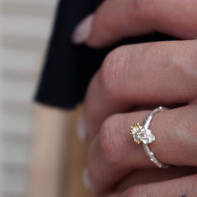 Bud Flower Statement Engagement Ring For Women in
