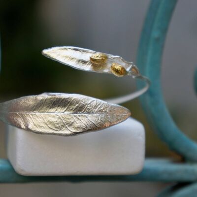 Silver Olive Branch Bracelet for Women, Bridal Jewelry in St