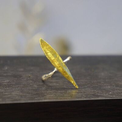 Anillo de plata esterlina, anillo de hoja de olivo, anillos de oro de oliva, adj.