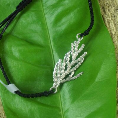 Juniper Woven & Braided Bracelet Cypress Leaf in sterling Si