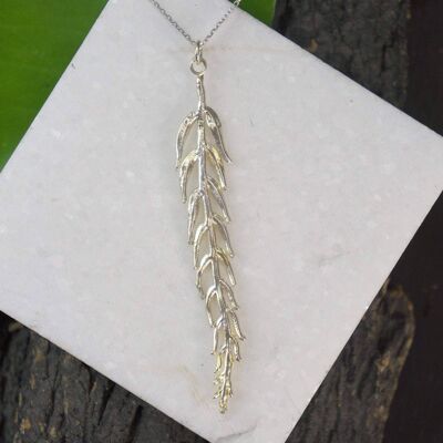 Leaf Necklace for Women in sterling silver 925 by  Mother na