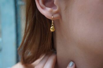 Boucles d'oreilles en or massif véritable coquillage pour femmes, Dainty Everyda 1