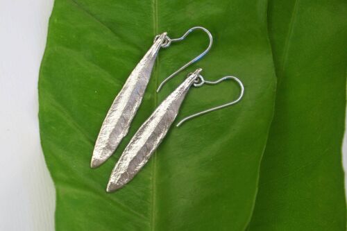 Olive leaf jewelry Earrings in Sterling Silver. Minimalist b