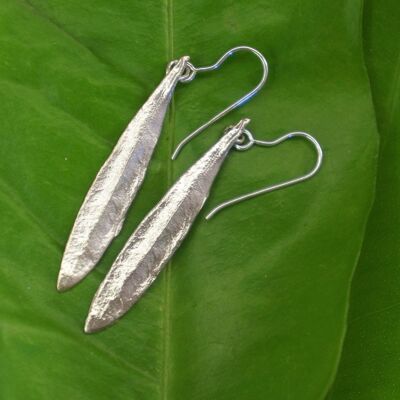 Olive leaf jewelry Earrings in Sterling Silver. Minimalist b