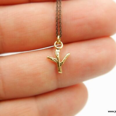 Jasmine plant Cross Necklace Catholic Christian jewelry . Ti