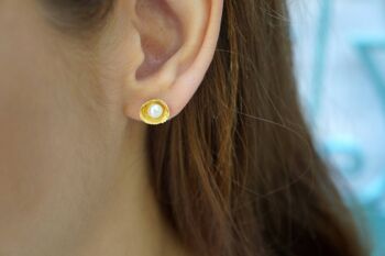 Boucles d'oreilles en perles Bijoux d'été. Boucle d'oreille petite perle coquillage de mer 4