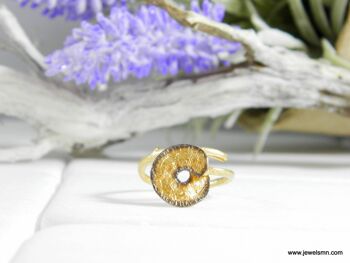 Bague feuille d'or délicate avec branche d'arbre en argent sterling 3