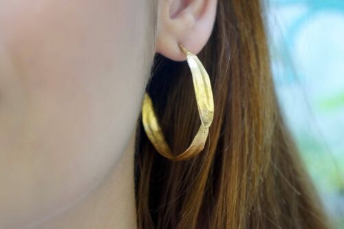 Big Hoop stud Earrings for Women, Sterling Silver