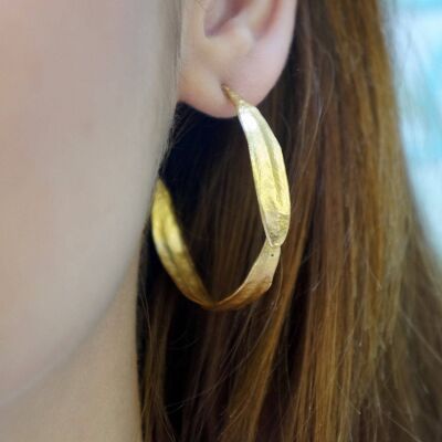 Big Hoop stud Earrings for Women, Sterling Silver