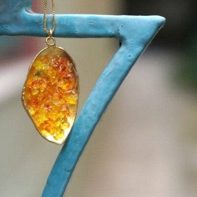 Collana, oro 14k su argento sterling riciclato 925. Naturale