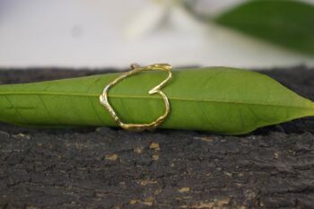 Bague brindille de plante de jasmin en argent sterling, coeur Branche rin 1