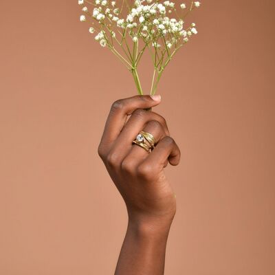 Gold Branch ring with lab creative diamond. Tree branch ring